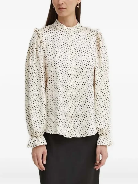 Bluză Bruuns Bazaar cu imagine alb