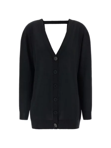 Cardigan Nude cu decolteu în V negru