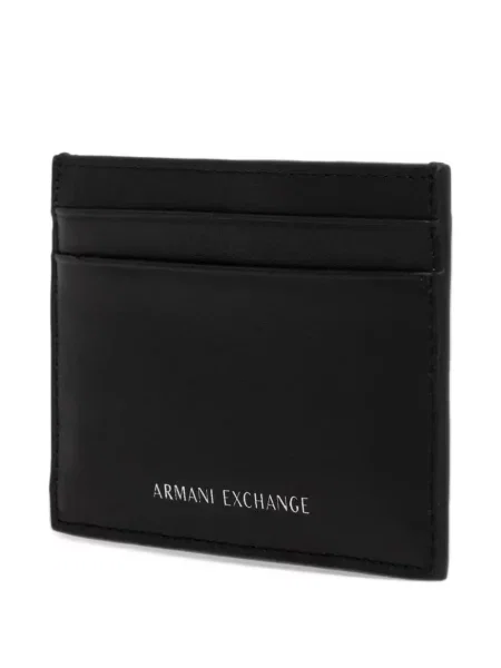 Кожено портмоне Armani Exchange черно