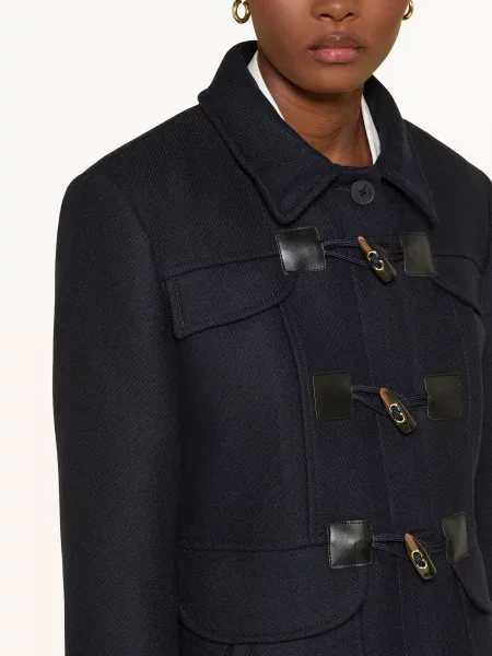 Sandro Płaszcz Z Mieszanki Materiałów blau granatowy