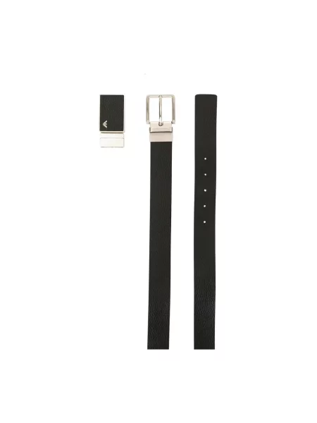 Emporio Armani Akcesoria Mężczyzna ONE SIZE Skóra Pasek skórzany czarny