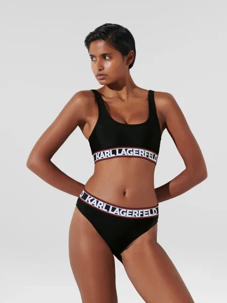 Karl Lagerfeld Bikini zgornji del rdeča / črna bela