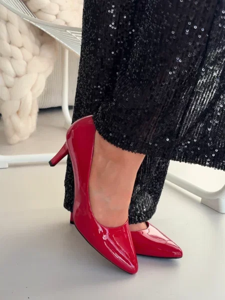 Pantofi cu toc Sergio Leone roșu