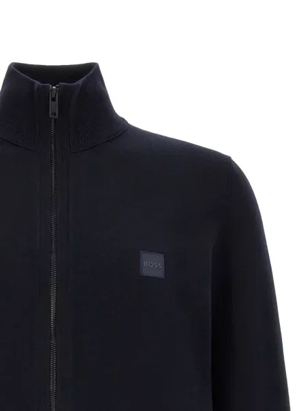 Cardigan Boss cu autograf albastru