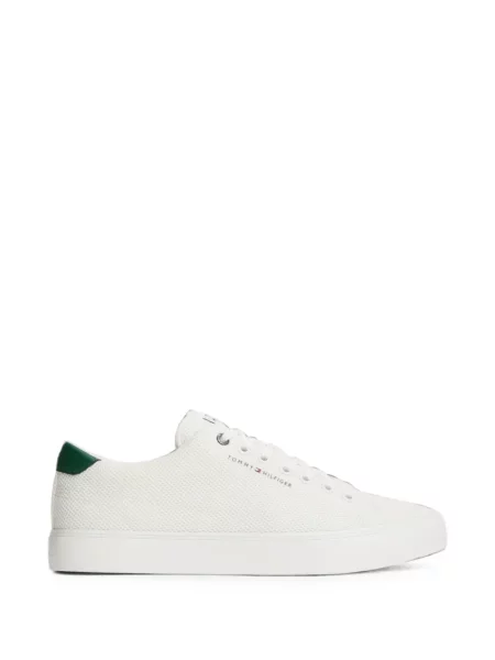 Sneakerși Tommy Hilfiger cu șireturi cu imagine din dantelă alb