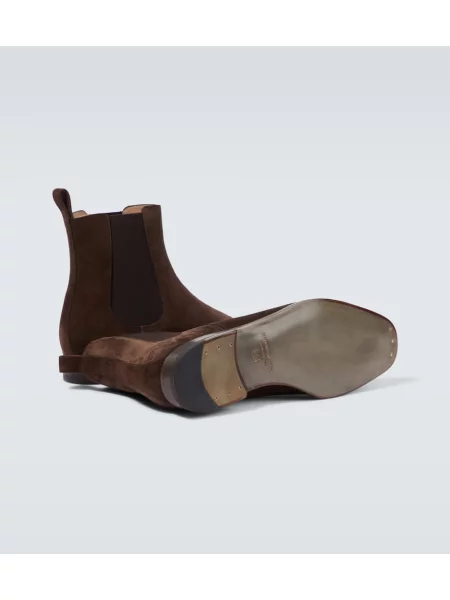 Botine chelsea Manolo Blahnik din piele de căprioară maro