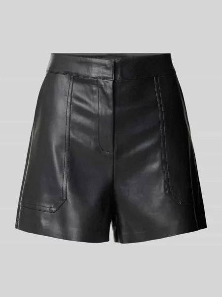 Bermudy o kroju baggy z materiału skóropodobnego model TRICIA' Only czarne