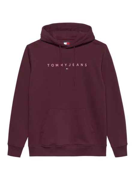 Bluza z kapturem Tommy Jeans z kapturem z logo ze sznurkiem czerwona