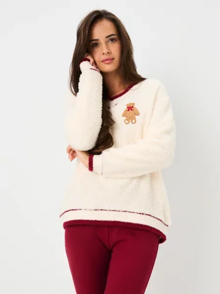 Піжамний комплект із двох предметів кремовий