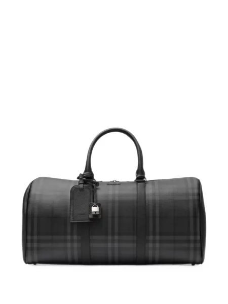 Geantă Burberry în carouri gri
