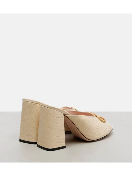 Papuci tip mules Valentino Garavani din piele alb