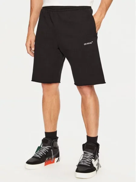 Off-White Sportovní kraťasy Černá bílé