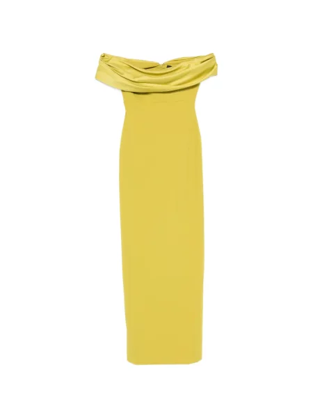 Rochie maxi Solace London drapată verde