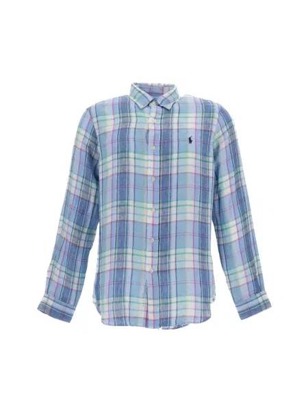 Lniana koszula z lnu Polo Ralph Lauren niebieska