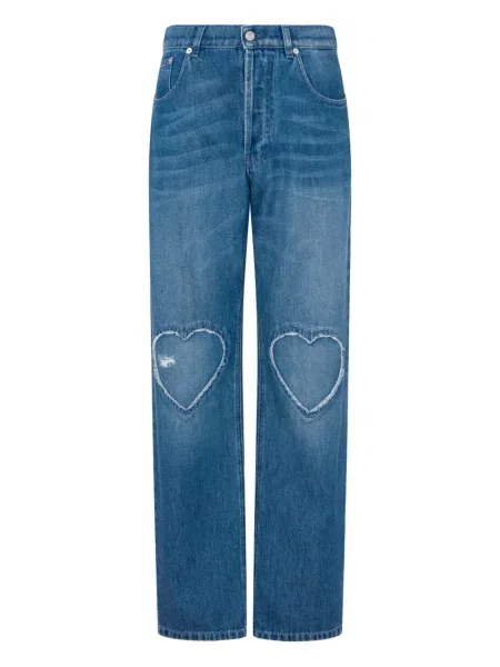 Blugi Moschino cu motiv cu inimi albastru