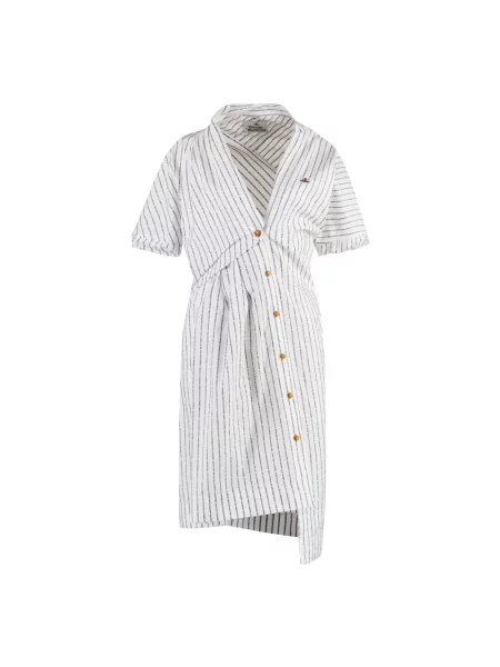 Sukienka koszulowa Vivienne Westwood asymetryczna biała