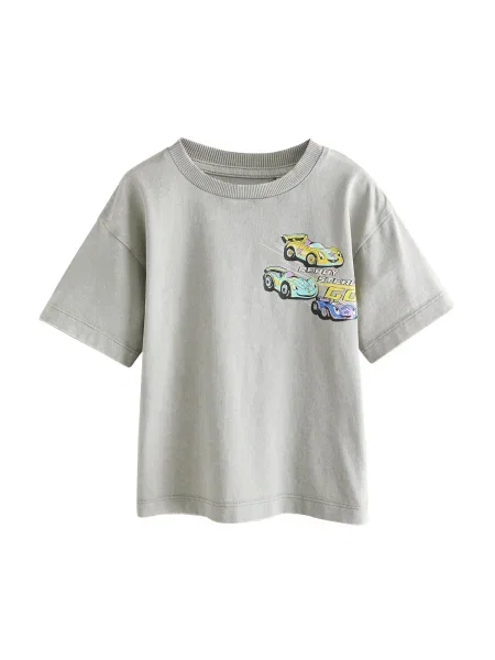 Next Tricou albastru / galben verde mentă gri