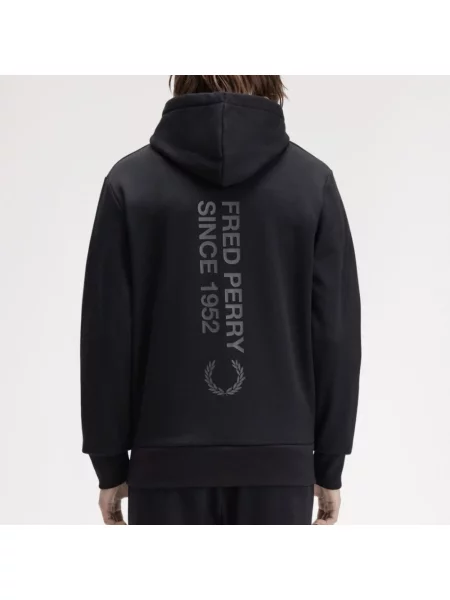 Bluza z kapturem Fred Perry z kapturem z logo czarna