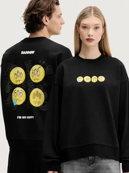 Bombažen pulover Barrow črna
