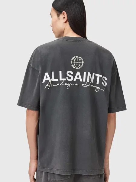 AllSaints kratka majica EMBLEM siva