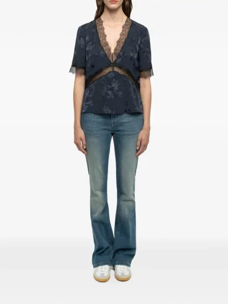 Top Zadig&voltaire din jacard albastru
