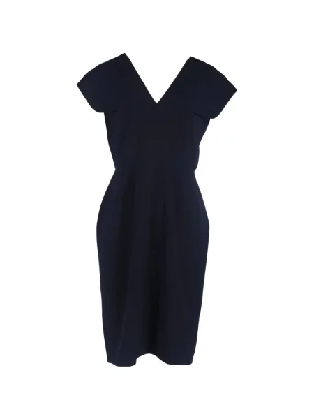 Rochie Roland Mouret cu decolteu în V de costum albastru