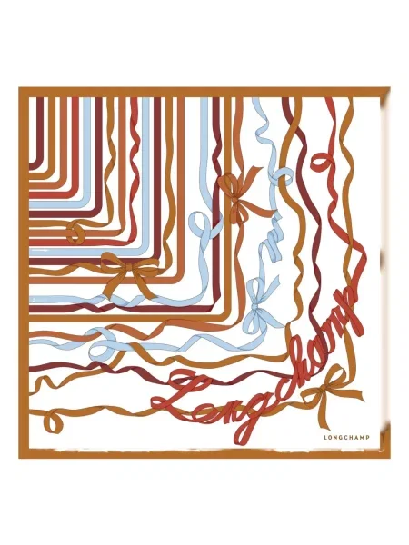 Копринен шал Longchamp с панделка