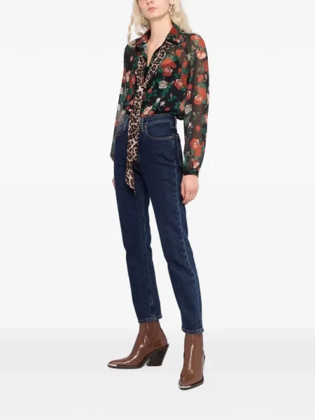 Decupat blugi drepți Levi's® zdrențuiți conici albastru