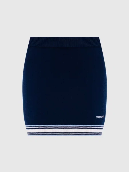 Спідниця міні з вовни меріноса з логотипом Casablanca синя