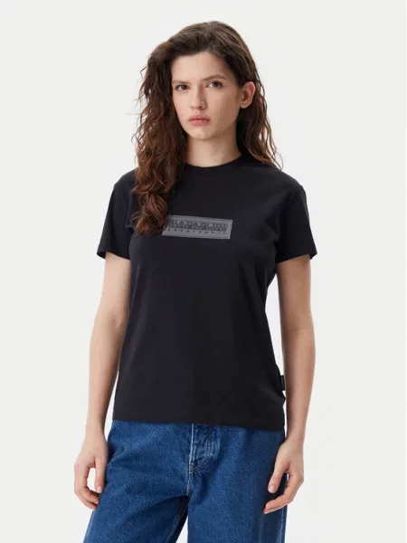 T-Shirt Napapijri μαύρο