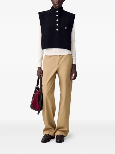 Haftowana dzianinowa kamizelka Claudie Pierlot czarna