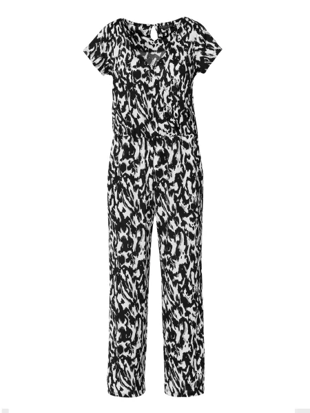 KOROSHI Kombinezon siva / crna bijela