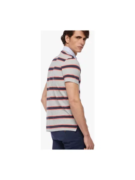 Koszulka polo Brooks Brothers w paski ze spandexu z paskiem