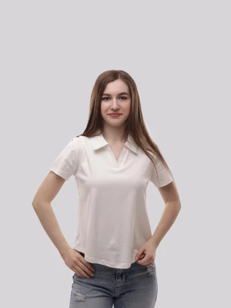 Поло STREAM віскоза/поліестер білий