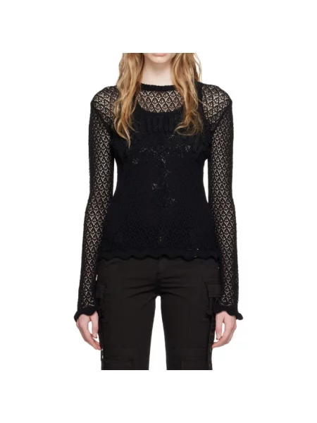 Dzianinowy sweter Blumarine czarny
