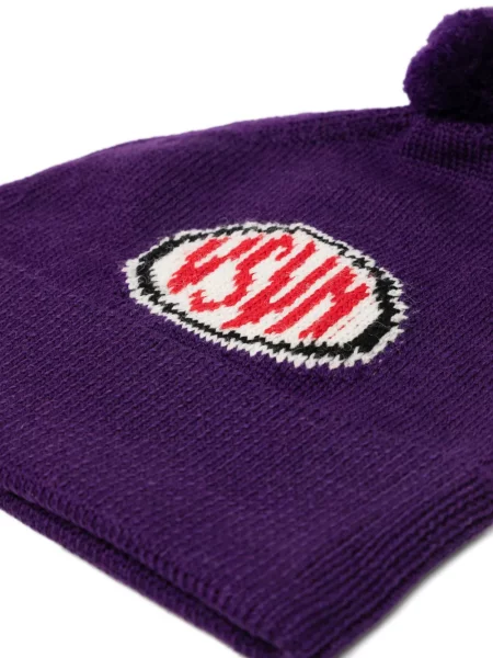 Căciulă Visvim tricotate cu pompoane violet