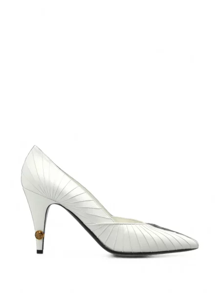 Pantofi cu toc Versace din piele alb