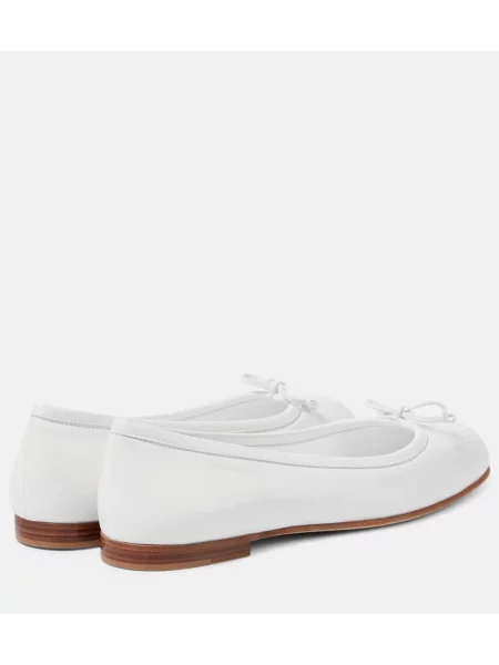 Balerini Manolo Blahnik din piele alb