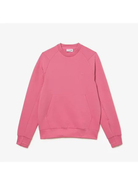 Lacoste Bluza Z Okrągłym Dekoltem I Kieszenią Kangurkową Z Mieszanki Bawełny różowa
