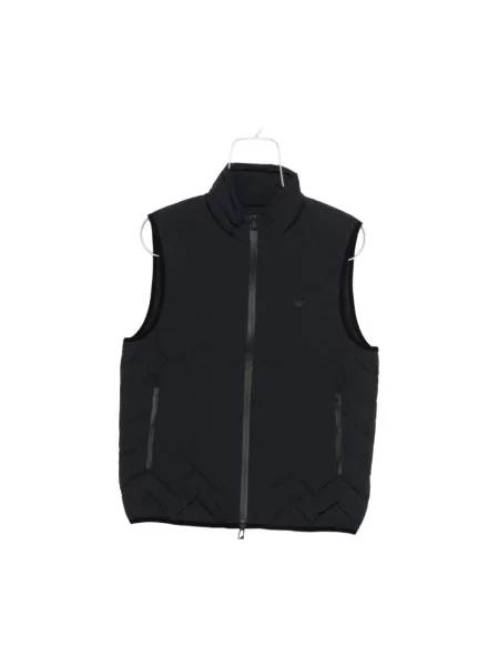 Kamizelka Emporio Armani w jodełkę niebieska