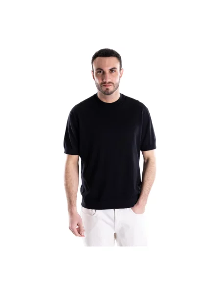 Dzianinowy sweter Paolo Pecora czarny
