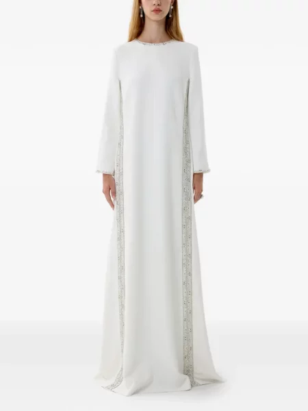 Lung rochie maxi Dina Melwani alb