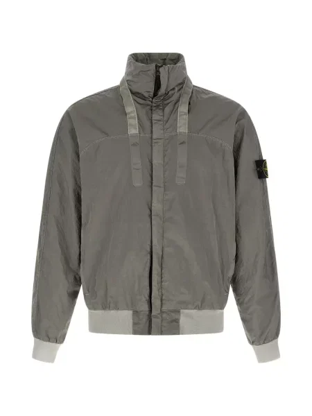Яке с качулка Stone Island с качулка камъни сиво