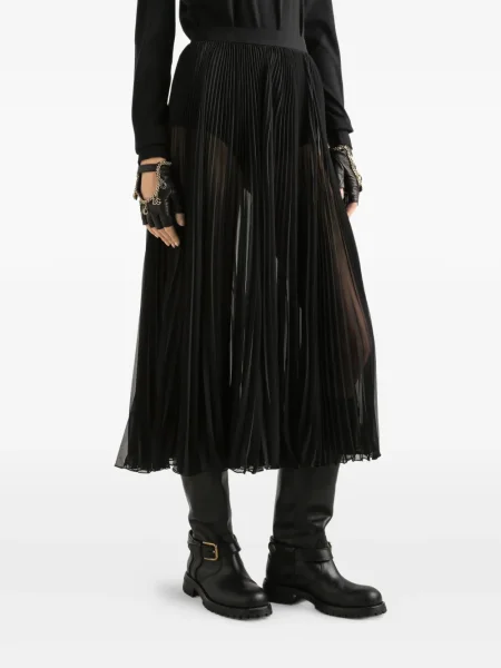 Fusta plisata Dolce & Gabbana plisată până la genunchi negru