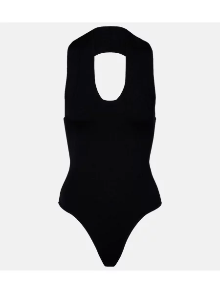 Body Khaite cu gât halter negru