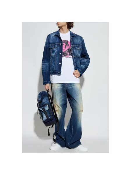 Szerokie jeansy Dsquared2 niebieskie