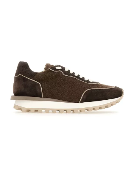 Sneakersy Eleventy zamszowe brązowe