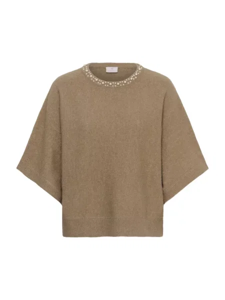 Dzianinowy sweter Kaffe brązowy