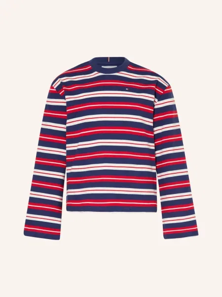 Tommy Hilfiger Tričko S Dlouhým Rukávem tmavě modrá / červená bílá
