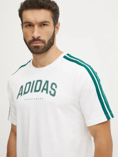 Тениска adidas M C COLLE Collegiate с десен бежово